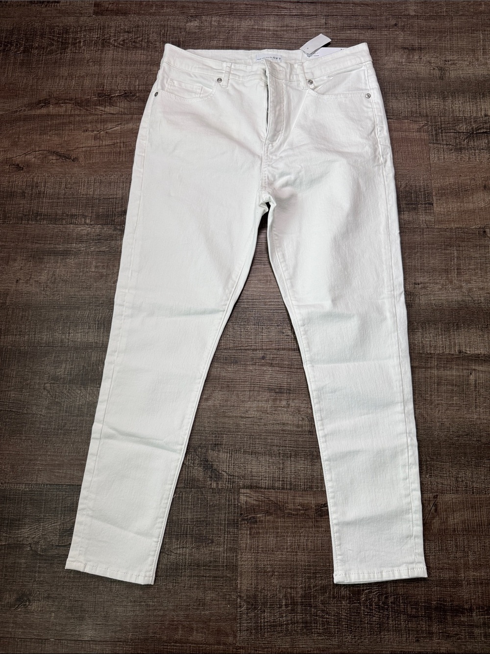 LOFT White Straight-Leg Jeans NWT